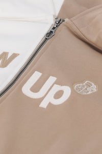 Cropped Hoodie Ivory & Tan