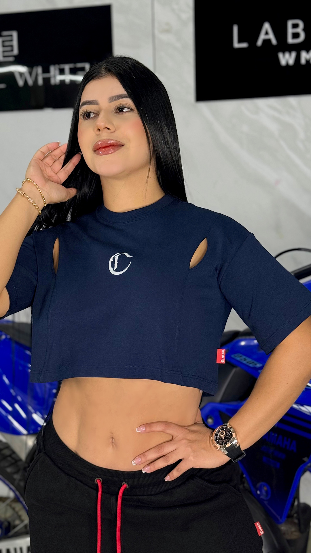 Crop Top Iluminazzione Blue