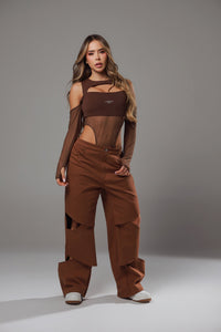 PANTALON GRATEUR CAFE LABEUR