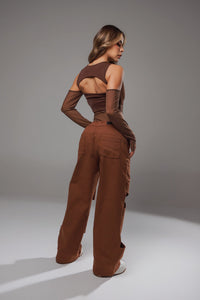 PANTALON GRATEUR CAFE LABEUR