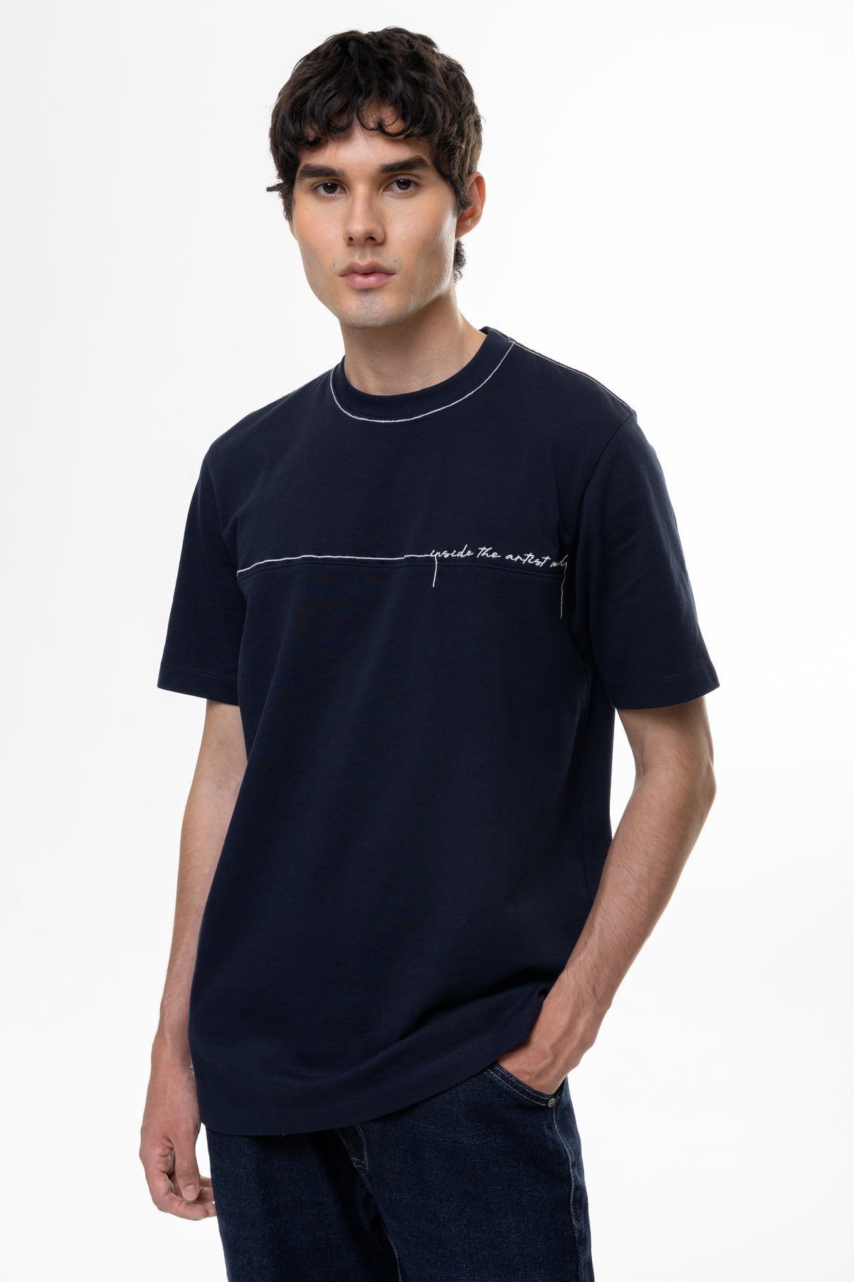 Stroky Navy T-Shirt | Studio Pieces Collection | Artdist